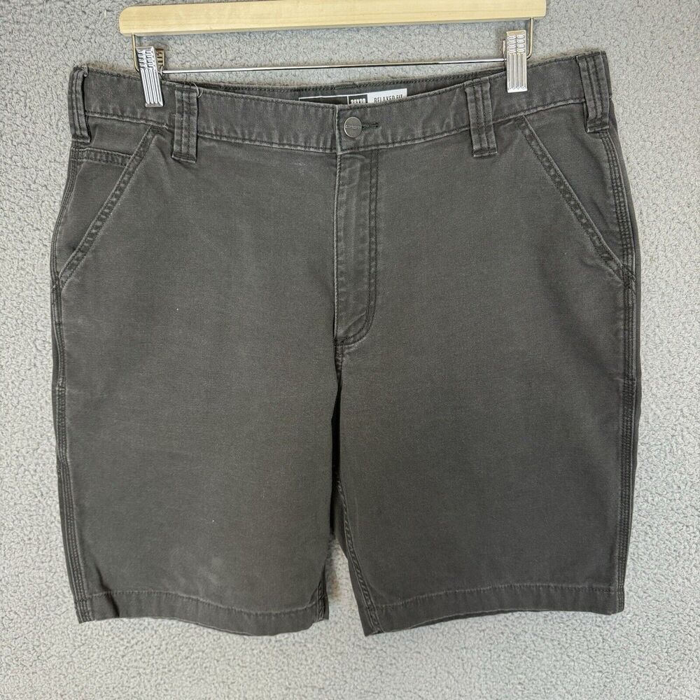 S Carhartt Shorts Mens 38 Grey Rugged Flex Relaxed Fit Canvas Work